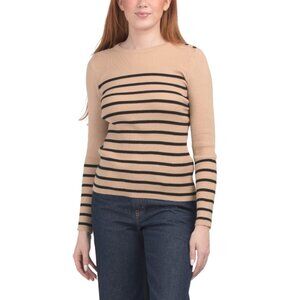 PREMISE Beige/black Striped Sweater